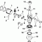 J8RSSB Rope Start, Tiller, 15 IN. shaft Коленчатый вал & Поршень