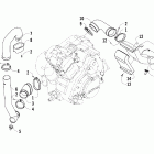 700 H1 EFI Корпус и патрубки охлаждения