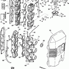 J150EXEDB Carburetor & intake manifold - 150 h.p.