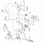 650 H1 TRV Handlebar and windshield assembly (le)