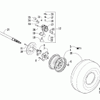 250 Utility Задние колеса,ось и тормоза