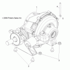 RANGER 6X6 800 - R12HR76AG/AR Drive train, rear gearcase mounting