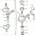 J3RSNF Carbureted, Rope start, Neutral & Forward, White Колен. вал и поршень