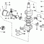 J60PLSID elec start, TNT, 20 in shaft Коленчатый вал & Поршень