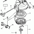 J5RSSA Rope Start, Tiller, 15 IN. shaft Ручной стартер