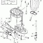 250 (3.0L EFI) 0G760300 THRU 0T408999 Корпус вертикального вала и выпускная труба