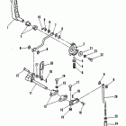 40C (TWIN CARB) 6E9-100101 THRU 6E9-105013      (E) Gear shift linkage