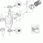 9.9 (4-STROKE)(209cc) 0R042475 & Up Коленчатый вал, поршни и шатуны