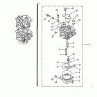 40 (TWIN CARB) (W/OIL INJECTION) 6E9-150001 AND UP      (E) Карбюратор