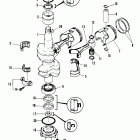 40C (TWIN CARB) 6E9-100101 THRU 6E9-105013      (E) Коленвал и поршни