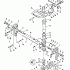 40 (TWIN CARB) (W/OIL INJECTION) 6E9-150001 AND UP      (E) Clamp and swivel bracket, reverse lock and mountin...