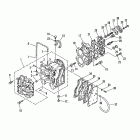40 (TWIN CARB) (W/OIL INJECTION) 6E9-150001 AND UP      (E) Crankcase and cylinder head