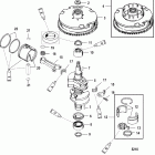 30 (2 CYL.) 1B000001 & Up Коленчатый вал, поршни и маховик