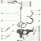 500 7051983 THRU 7068997 Exhaust extension plate and shift linkage