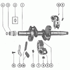200, 20 7098523 AND UP Crankshaft and center main bearing assembly