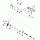 18 6416713 THRU 6443972 Gear housing (prop shaft) (screw inserted from bot...