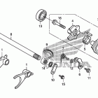 TRX500FA Gearshift fork@gearshift drum