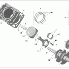 Outlander Max 400 EFI Коленвал и поршни