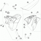 250 XCF-W SD CHASSIS Топливный бак, сидение