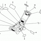 HRB215K3 HXA-A LAWN MOWER, USA, VIN# MZBA-6373580 Наклейки предупреждения