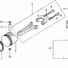 HR21-5 SDA LAWN MOWER, JPN, VIN# HR21-5-1019070 Коленчатый вал и поршни