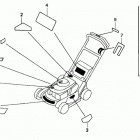 HRB215K4 HXA-A LAWN MOWER, USA, VIN# MZBA-6427367 Наклейки предупреждения