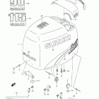 DF100 Крышка двигателя  (для моделей 2001-2002)