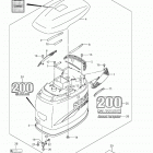 DF200 Капот двигателя (для моделей DF200, 2004-2009 года...
