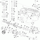 E150DCXIIB Gearcase, m2-type, counter rotation