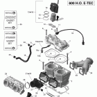 Summit SP 600HO E-TEC Цилиндр и система впрыска