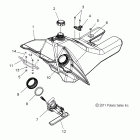 800 RUSH PRO-R ALL OPTIONS- S12BP8/BV8 Топливный бак