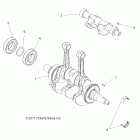 SPORTSMAN FOREST 800 6X6 - A12CF76FF Engine, crankshaft and balance shaft