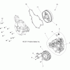 RANGER RZR 4 XP 900 - R12XT87AA/9EAS Engine, stator and cover