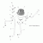 RANGER RZR 4 XP 900 - R12XT87AA/9EAS Engine, oil tank and lines