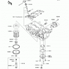 Ninja 250R (EX250-JCF) Масляный и водяной насос. фильтр масленый