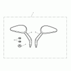 Thunderbird Mirror kit, teardrop style, black