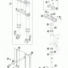 50 SX MINI CHASSIS Frontfork, triple clamp