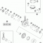 350 SXF ENGINE Коленвал и поршень