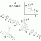 200 XCW ENGINE Коленвал и поршень