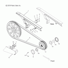 V11CA36/CB36 KINGPIN ALL OPTIONS Drive train, drive sprocket and belt and guards - ...