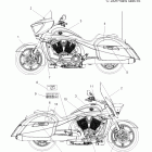 V11BB36/DB36/DC36/EB36 CROSS ROADS CUSTOM/CROSS COUNTRY ALL OPTI Body, decals - v11bb36 / db36 / dc36 / eb36 all op...