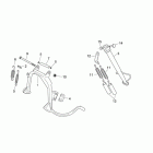 Scarabeo 125-200 E3 (Piaggio Engine) Центральная подножка