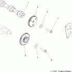 SPORTSMAN 800 HO EFI - A08MN76AF/AL/AQ/AS/AX Engine, camshaft and gears