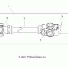 SPORTSMAN 500 HO EFI - A08MN50AF/AN/AQ/AR/AS/AT/AW/AX Drive train, front prop shaft (built 9 / 17 / 07 a...