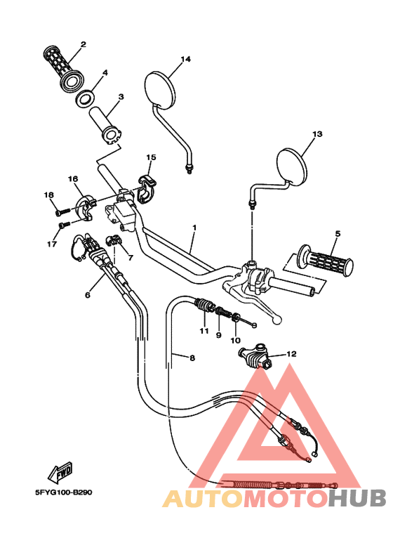 Steering handle & cable