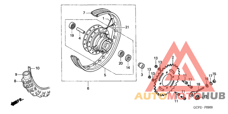 Rear wheel complete assy