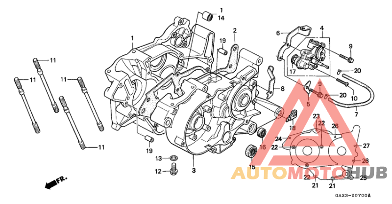 Crankcase/oil pump