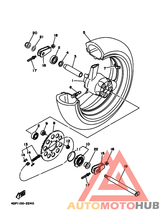 Rear wheel complete assy