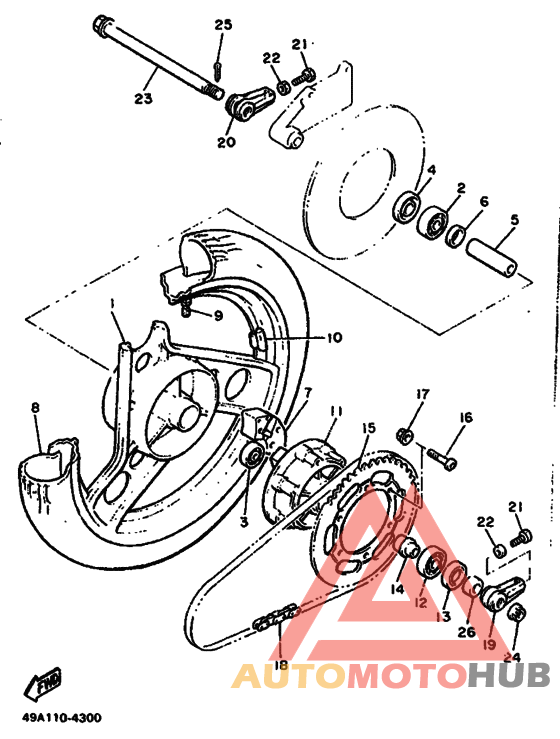 Rear wheel complete assy