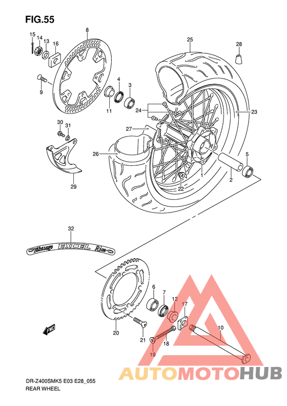 Rear wheel complete assy